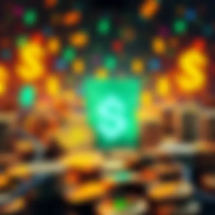 Visual representation of tokenized treasuries impacting traditional finance, showing digital currency symbols alongside traditional financial symbols like treasuries and dollar signs.