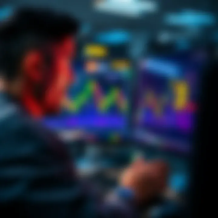 A trader looking at Bitcoin price charts on a computer screen, reflecting concerns about the bear market.