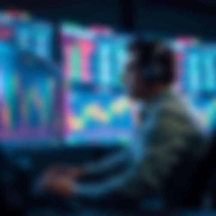 A person looking at stock charts on a computer, considering trading versus HODLing strategies.