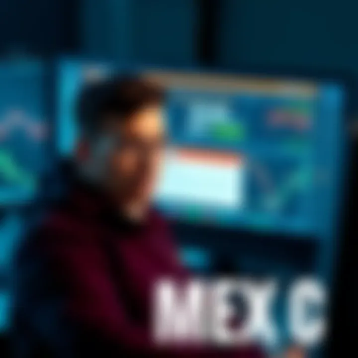 A trader looking concerned while viewing their account screen showing a restriction message from MEXC.