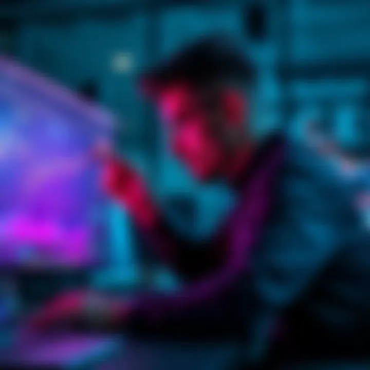 A trader looks at charts and graphs on a computer screen to recover from losses in memecoins.