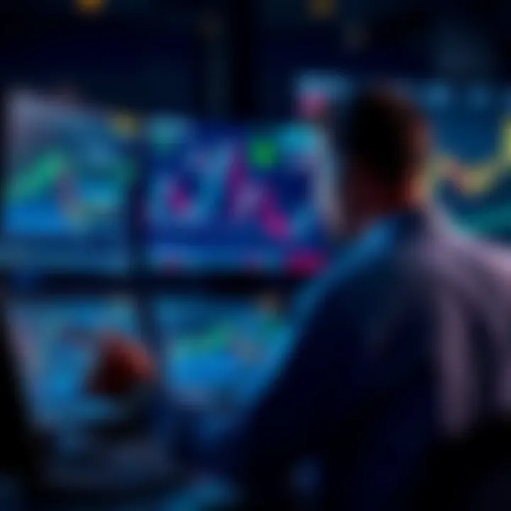 A trader looks at multiple blockchain charts on screens, showing fragmented liquidity and market losses.