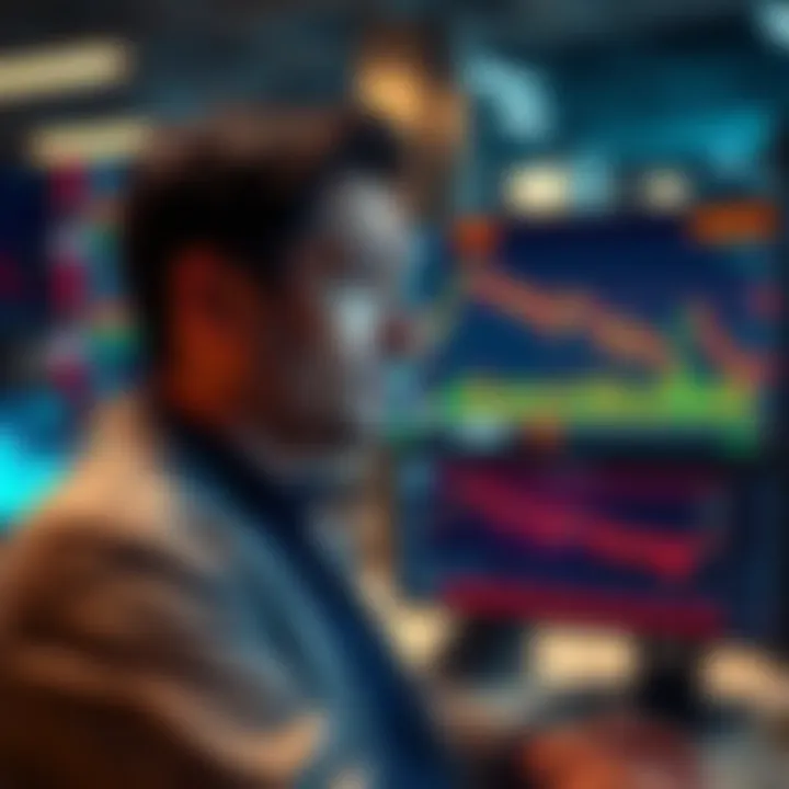 Trader in front of a computer screen A trader looks distressed while monitoring a significant loss on a computer screen showing AAVE data