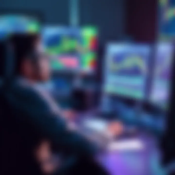 Trader Overcoming Fear A trader sitting at a desk looking focused while studying trading charts on a computer screen, representing confidence after passing a prop firm challenge.