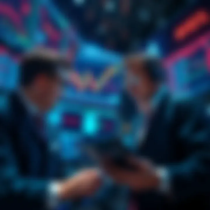 Traders looking at falling charts and graphs, symbolizing significant market losses