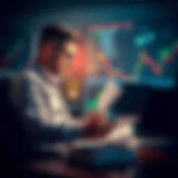 Trading Tips A trader reviewing charts and documents, reflecting on lessons learned over six years.