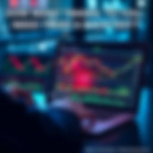 A person analyzing a trading chart on a laptop with graphs and data points, representing backtesting in trading strategies.