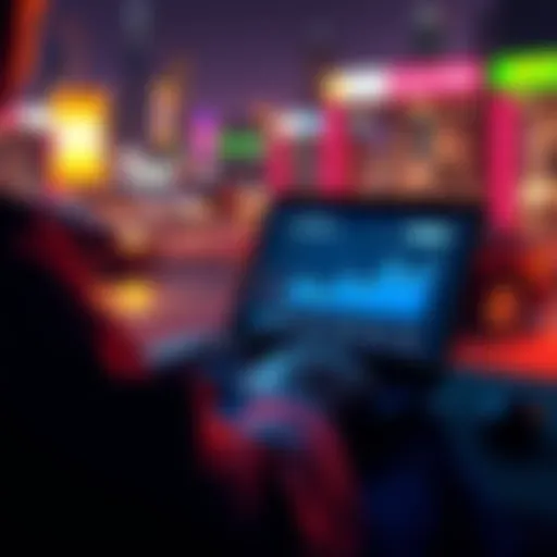 A person checking crypto bridge fees on a laptop while a chart shows fluctuating costs