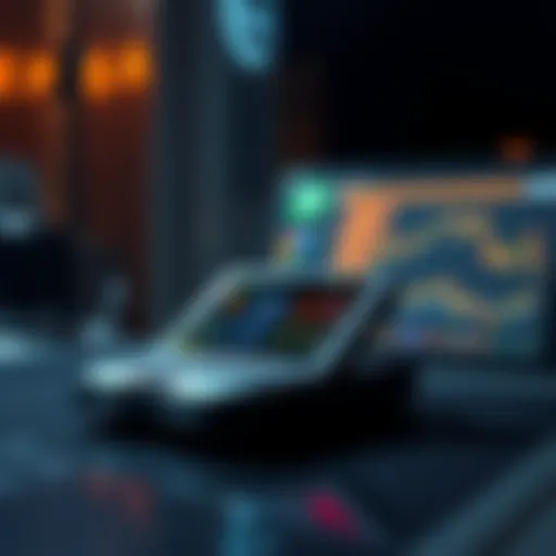 The Trezor Safe 7 wallet displayed on a table with its sleek design and screen showing cryptocurrency information.