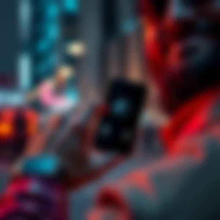 A person accessing their phone while trying to set up a watch only wallet in Nunchuck, with NFC technology visible on the screen.