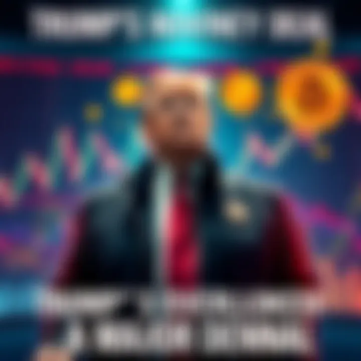 Trump's Crypto Deal Controversy Donald Trump standing in front of financial charts and cryptocurrency symbols, highlighting a controversial deal