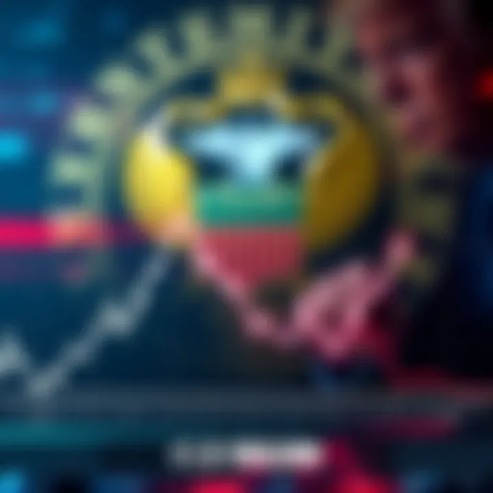 A graphic showing a downward trend in cryptocurrency values with the Trump family crest in the background