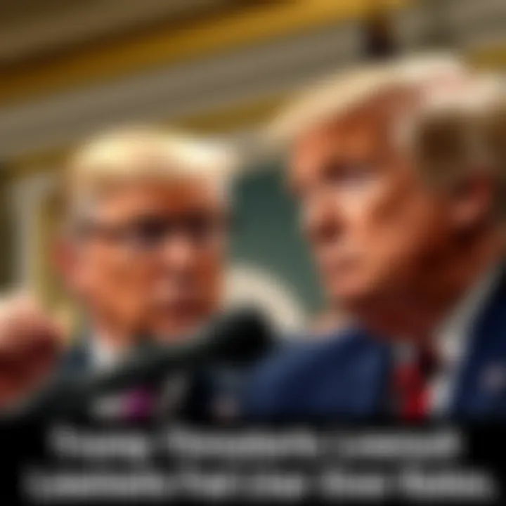 President Trump speaking with determination while Fed Chair Jerome Powell looks concerned, symbolizing their conflict over interest rates.