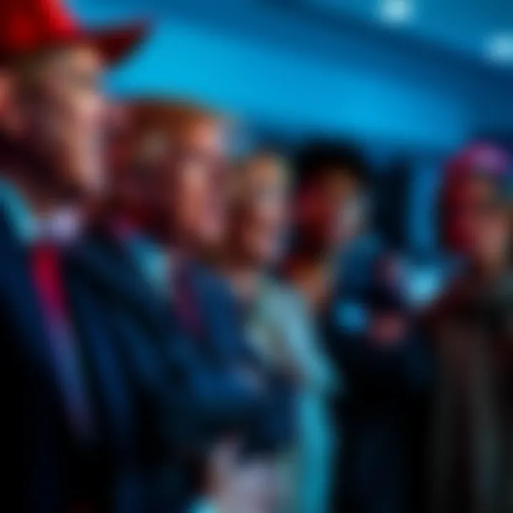 A group of diverse people discussing their views on Trump’s presidency, showing mixed emotions