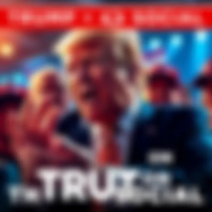 Donald Trump passionately posting on Truth Social, with an emotional expression, surrounded by reactions from supporters.