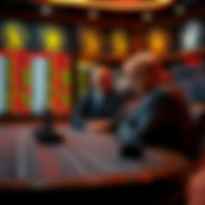 A close-up of a betting board with military symbols, featuring Trump's son in the background at a meeting table, suggesting connections between betting and military actions.