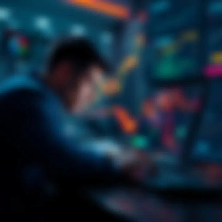 A worried investor looking at cryptocurrency charts on a laptop, reflecting concerns about Gemini Exchange's safety and stability.