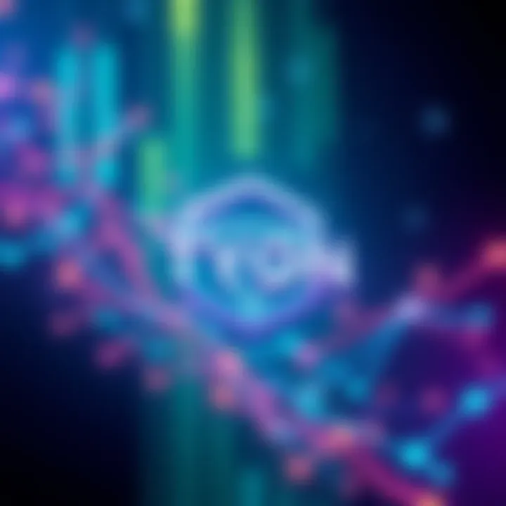 A digital representation of the Tyon logo with modern technology elements, symbolizing innovation in blockchain development.