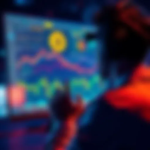 A person looking at a computer screen with cryptocurrency charts and graphs, showing a moment of realization.