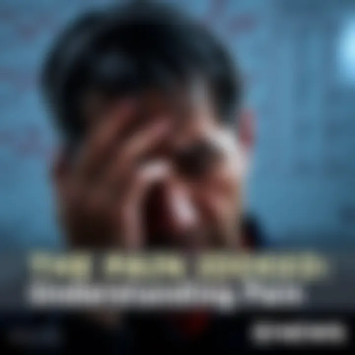 A person holding their head in distress, depicting emotional pain, with a blurred background of a medical chart.