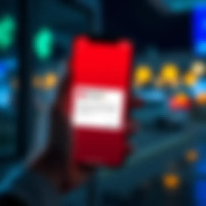 A smartphone screen displaying a notification about a $10 USDC transfer, with a worried person's hand hovering over it, contemplating the next steps.