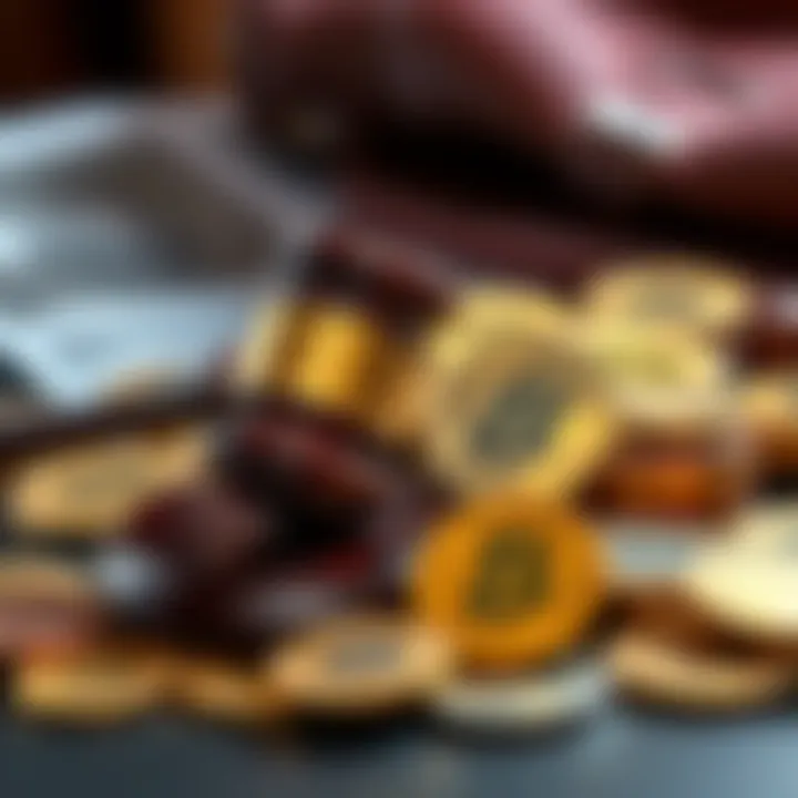 A gavel and cryptocurrency coins representing a legal decision in a fraud case involving millions