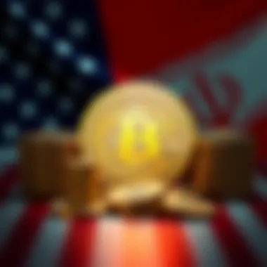 US Seizes Iranian Cryptocurrency A visual representation of cryptocurrency assets with a US flag backdrop, symbolizing the seizure of $1 billion linked to Iran.
