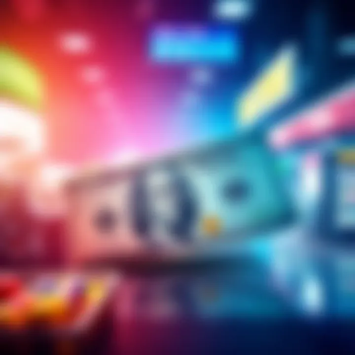 US dollar and inflation concept A visual representation of the US dollar declining in value due to inflation, showing rising prices on everyday items like groceries and gas