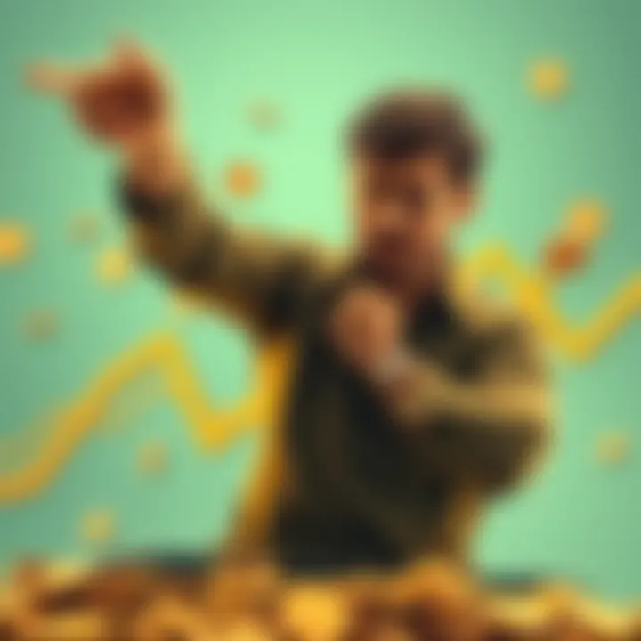 A user frustrated over their reduced ALGO balance after two months of farming, showing a downward trend on a graph with ALGO tokens in the background.