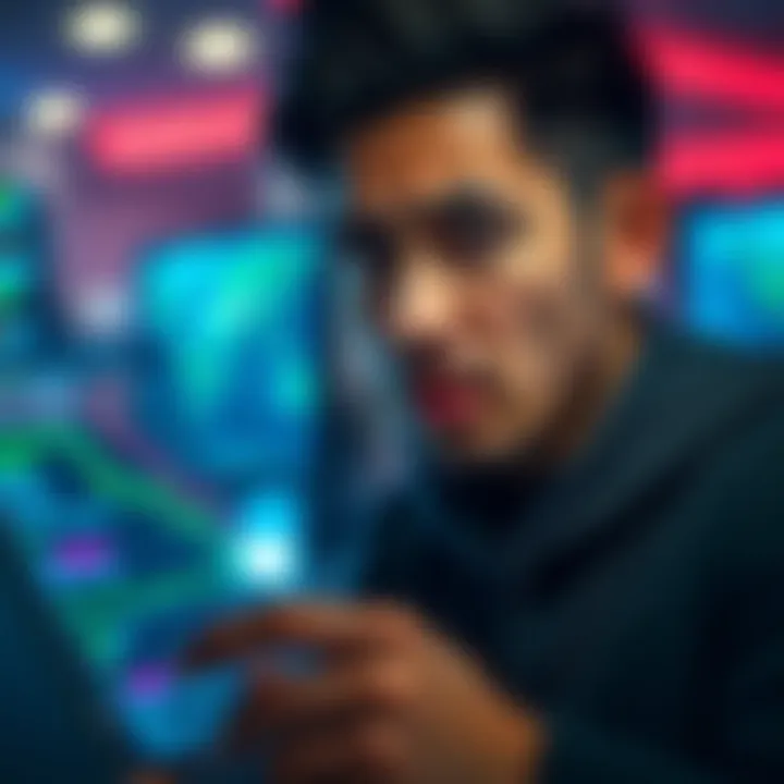 A person looking worried while browsing online forums for help after sending Ethereum to the wrong address.