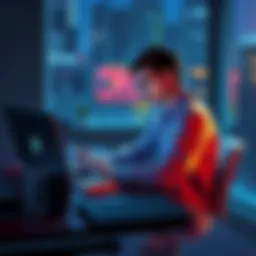 A person sitting at a desk with a laptop open, looking concerned while writing feedback about Fable's usage limits.