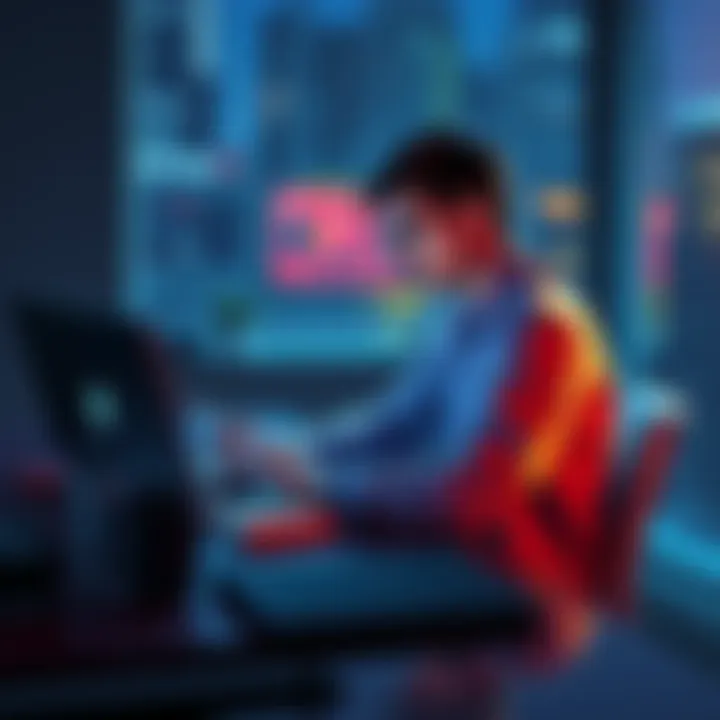 A person sitting at a desk with a laptop open, looking concerned while writing feedback about Fable's usage limits.
