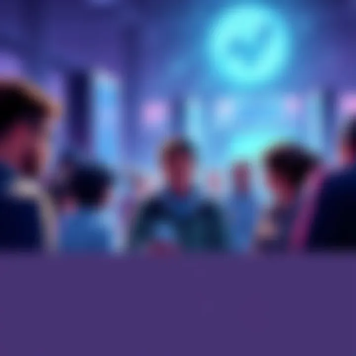 People engaging in a lively discussion about Vechain blockchain advancements