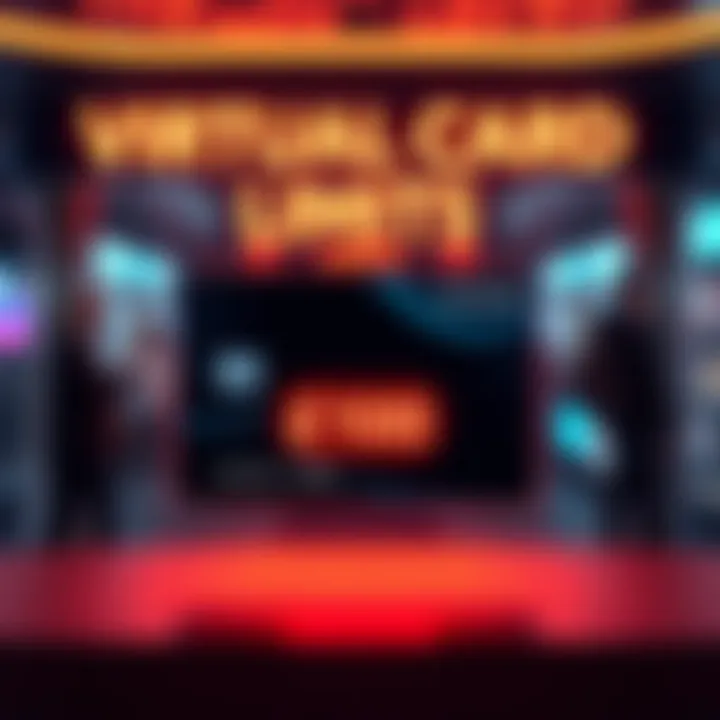 Virtual Card Limits Concept A visual representation showing a virtual card with a limit display, illustrating how it compares to traditional contactless payment limits, like ยฃ100.