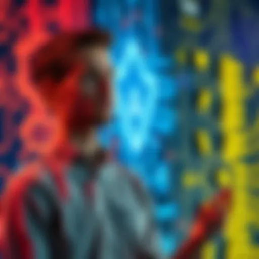 Vitalik Buterin stands in front of a digital background, discussing ZK-EVMs and PeerDAS technologies aimed at solving blockchain issues.