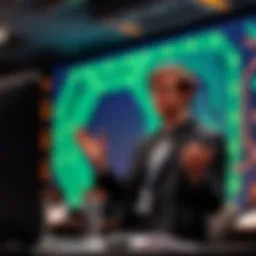 Vitalik Buterin speaks about the risks of quantum computing on cryptocurrency security during a presentation.