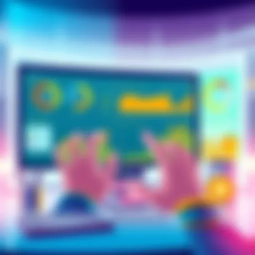 An illustration showing a person analyzing a digital wallet on a computer screen, with various charts and graphs representing wallet activity.