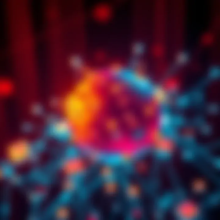 A visual representation of a decentralized platform for knowledge sharing, featuring interconnected nodes and data blocks, symbolizing community collaboration.