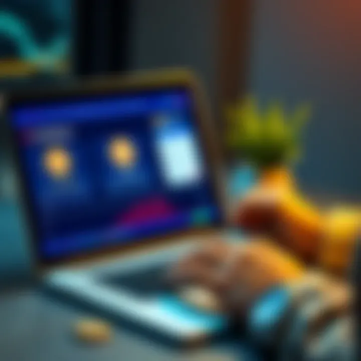 Weekly Bitcoin Investing Strategy A person setting up an automatic deposit for Bitcoin on a laptop with Coinbase interface visible
