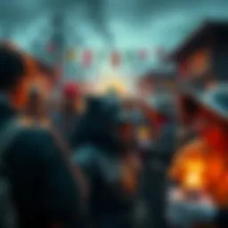 A lively gathering of Werewolfjak community members, showcasing their unique traditions and vibrant atmosphere.
