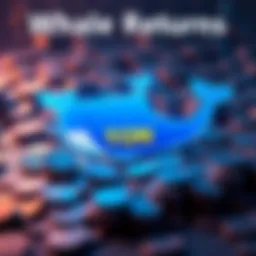 A whale icon surrounded by digital coins representing TON, illustrating the return of funds in a surprising scam twist.