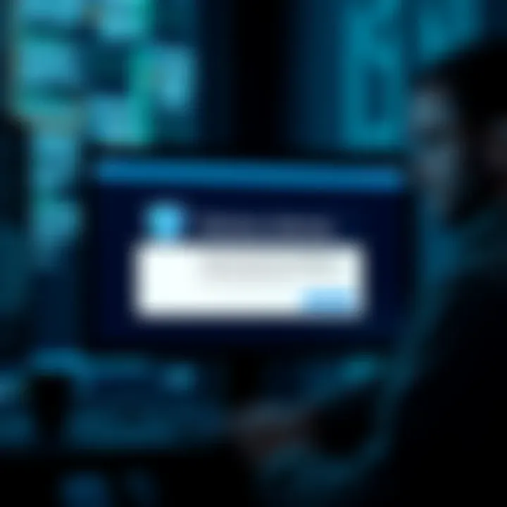 A computer screen displaying an alert from Windows Defender about the Monero wallet, with a warning symbol and concern shown in the user's expression.
