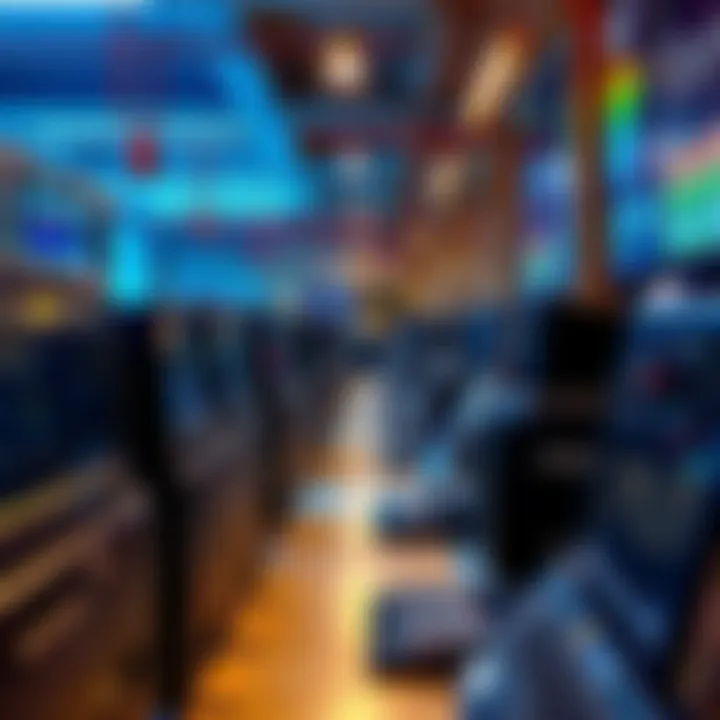 A row of over 70 functional computers on display in a computer repair store, showcasing potential for refurbishment and business opportunities.