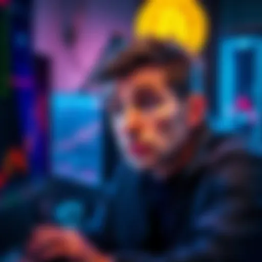 Individual staring at a screen displaying Bitcoin prices with a concerned expression, contemplating past sale decision