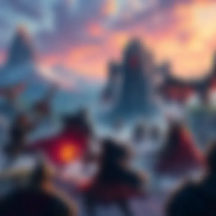 Players engaged in exciting battles in a vibrant World of Warcraft environment, showcasing colorful landscapes and fantasy creatures.