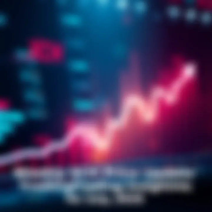 XCH Trading Chart A chart showing the price trends of XCH with upward and downward arrows, indicating trading movement.
