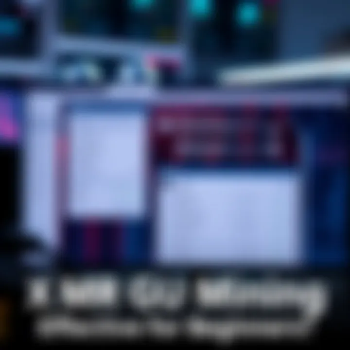 A screenshot of the XMR GUI mining interface showing various settings and options for users. A beginner-friendly layout is visible with clear navigation and mining statistics.