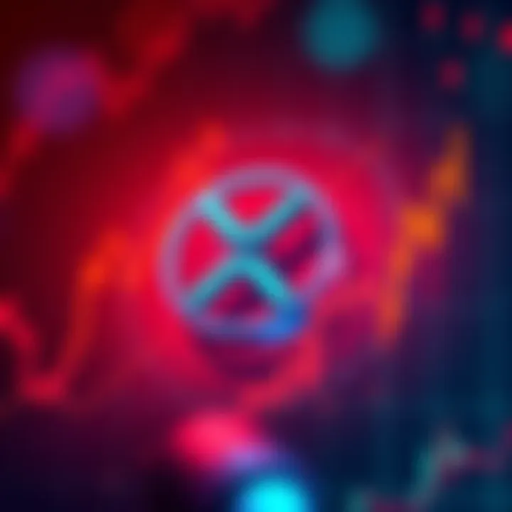 XRP cryptocurrency logo with an upward trend line on a graph indicating price rise to $1.43