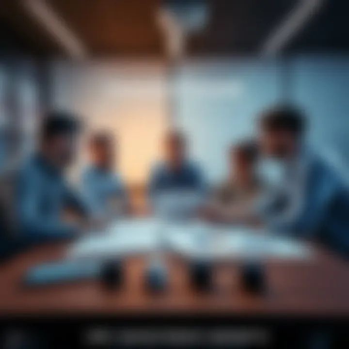 A group of people discussing and analyzing XRP investment opportunities with charts and graphs on a table.