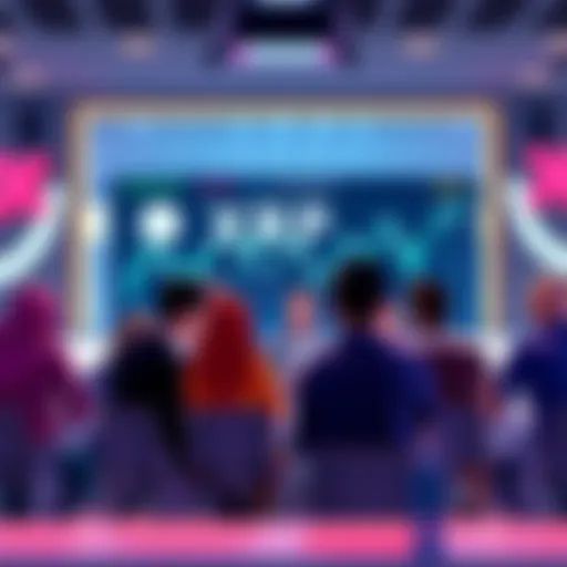 Group of people discussing XRP price trends and future predictions in an online forum setting.